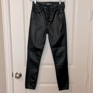 Abercrombie Coated Black High Rise Super Skinny Ankle Jean 25/0